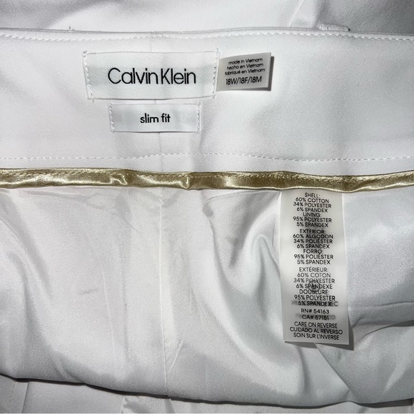 NEW Calvin Klein White Straight Leg Trousers Dress Pants Plus Size 18W - Picture 2 of 11